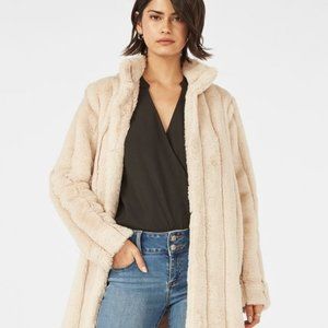 Textured Faux Fur Coat